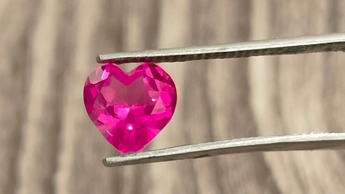 "Exquisite Lab Grown Burma Pink Sapphire - High-Quality, Vibrant, and Expertly Cut Heart"