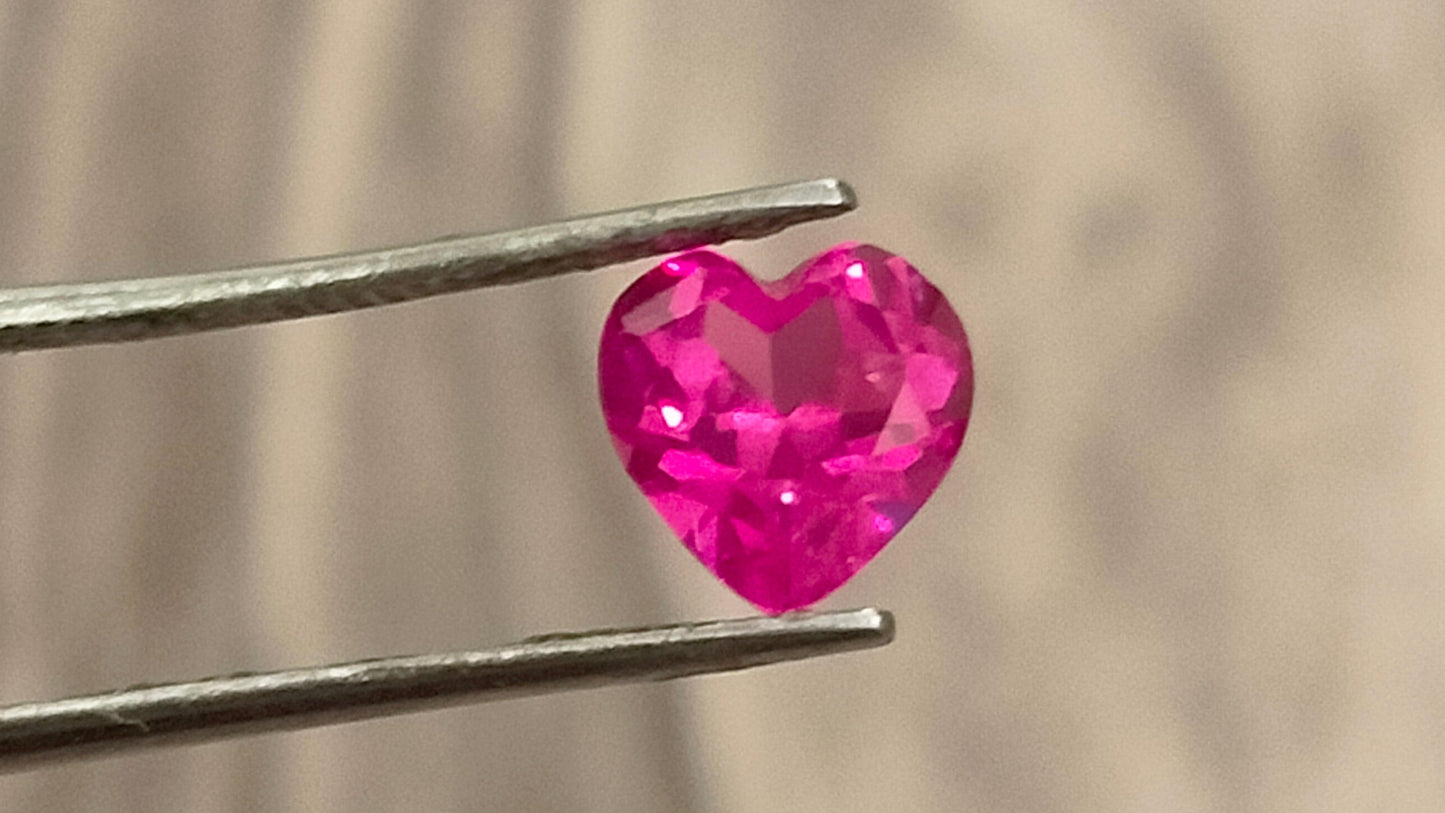 "Exquisite Lab Grown Burma Pink Sapphire - High-Quality, Vibrant, and Expertly Cut Heart"