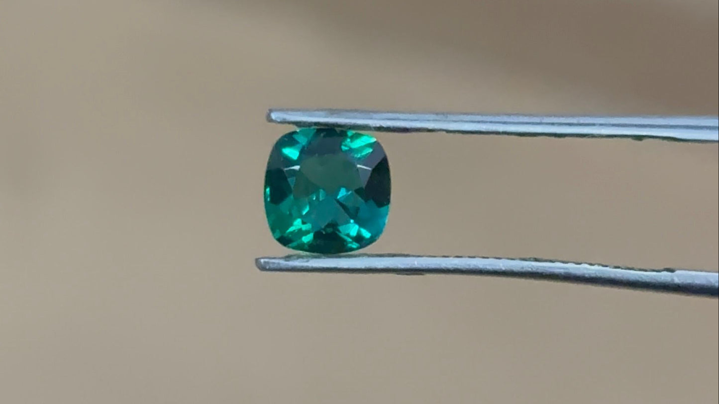 "Exquisite Lab Grown Emerald - High-Quality, Expertly Cushion Cut, and Certified"