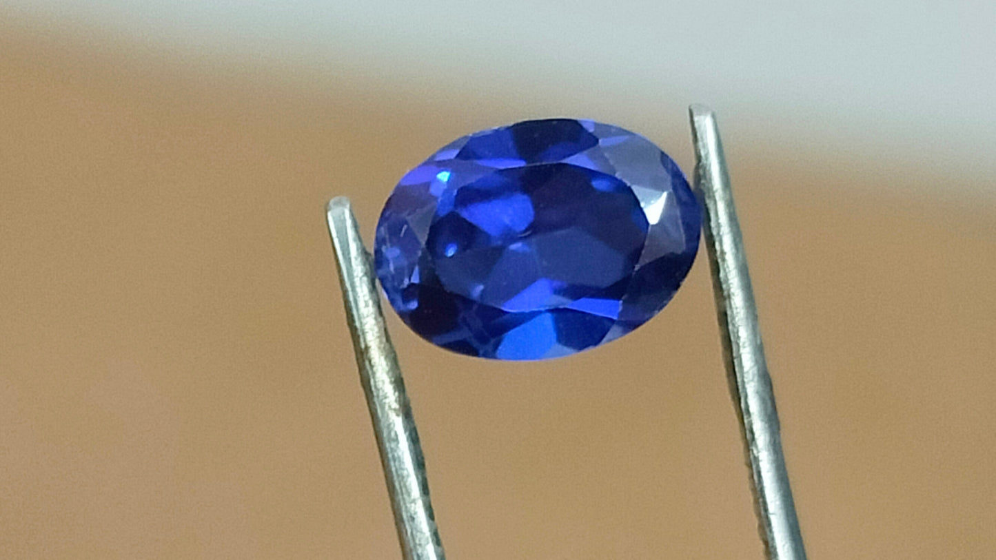 "Exquisite Lab Grown Kashmiri Blue Sapphire - High-Quality, Vibrant, and Expertly Cut Ovals"