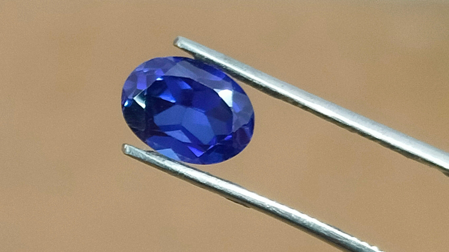 "Exquisite Lab Grown Kashmiri Blue Sapphire - High-Quality, Vibrant, and Expertly Cut Ovals"