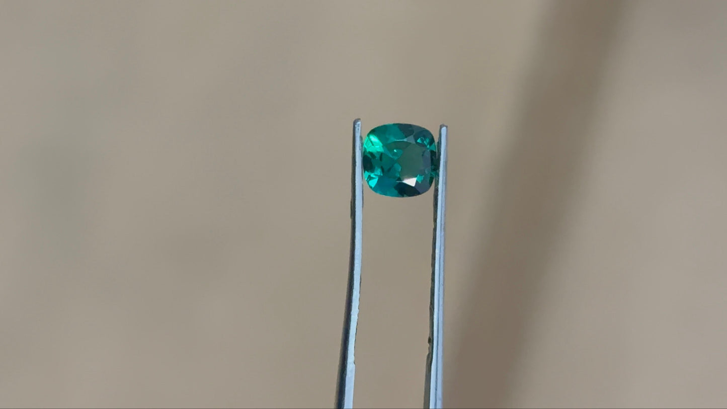 "Exquisite Lab Grown Emerald - High-Quality, Expertly Cushion Cut, and Certified"